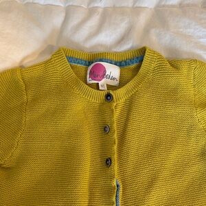 Mini Boden Yellow Button-Front Knit Cardigan